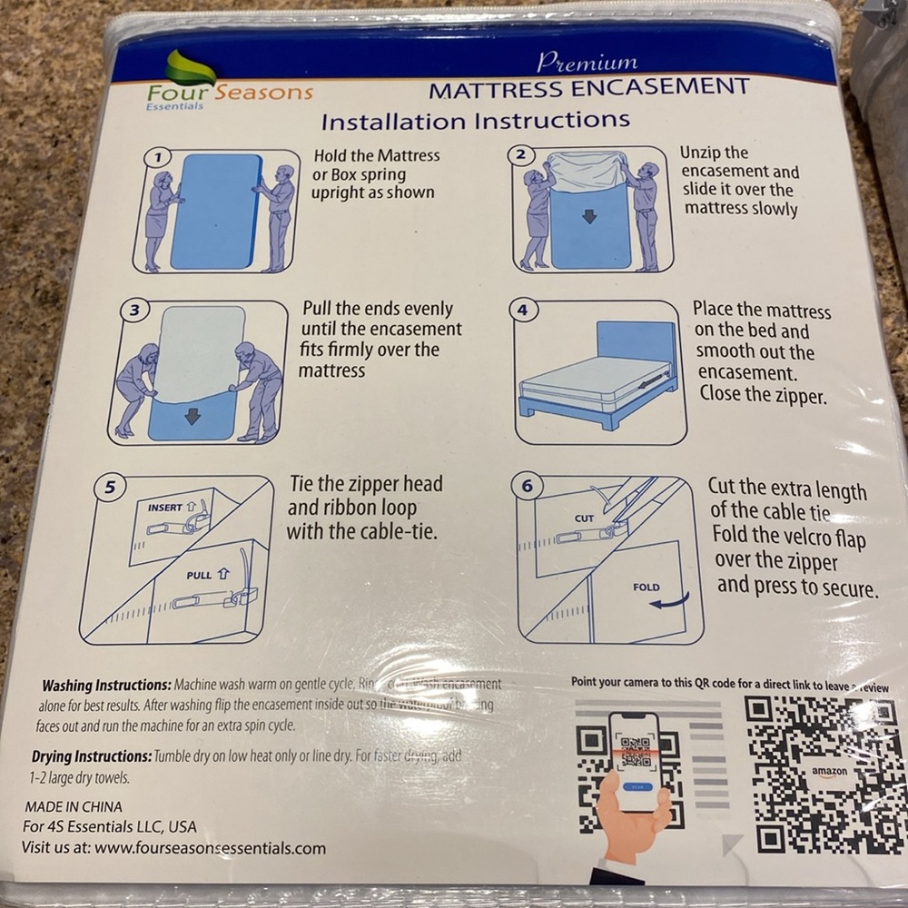 NIP 2 Four Seasons Premium Mattress Encasements Twin XL 39”Wx80”L Split King - Picture 12 of 12